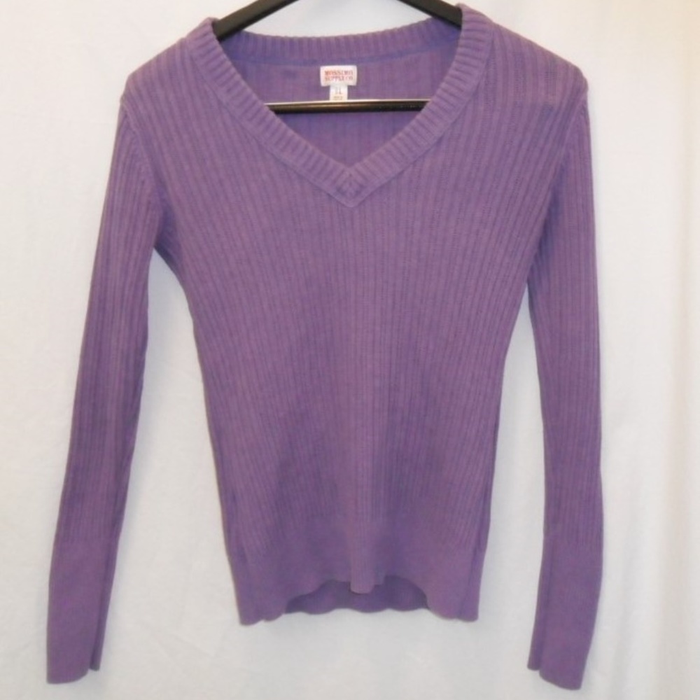 Mossimo Purple RIbbed Sweater Sz Large